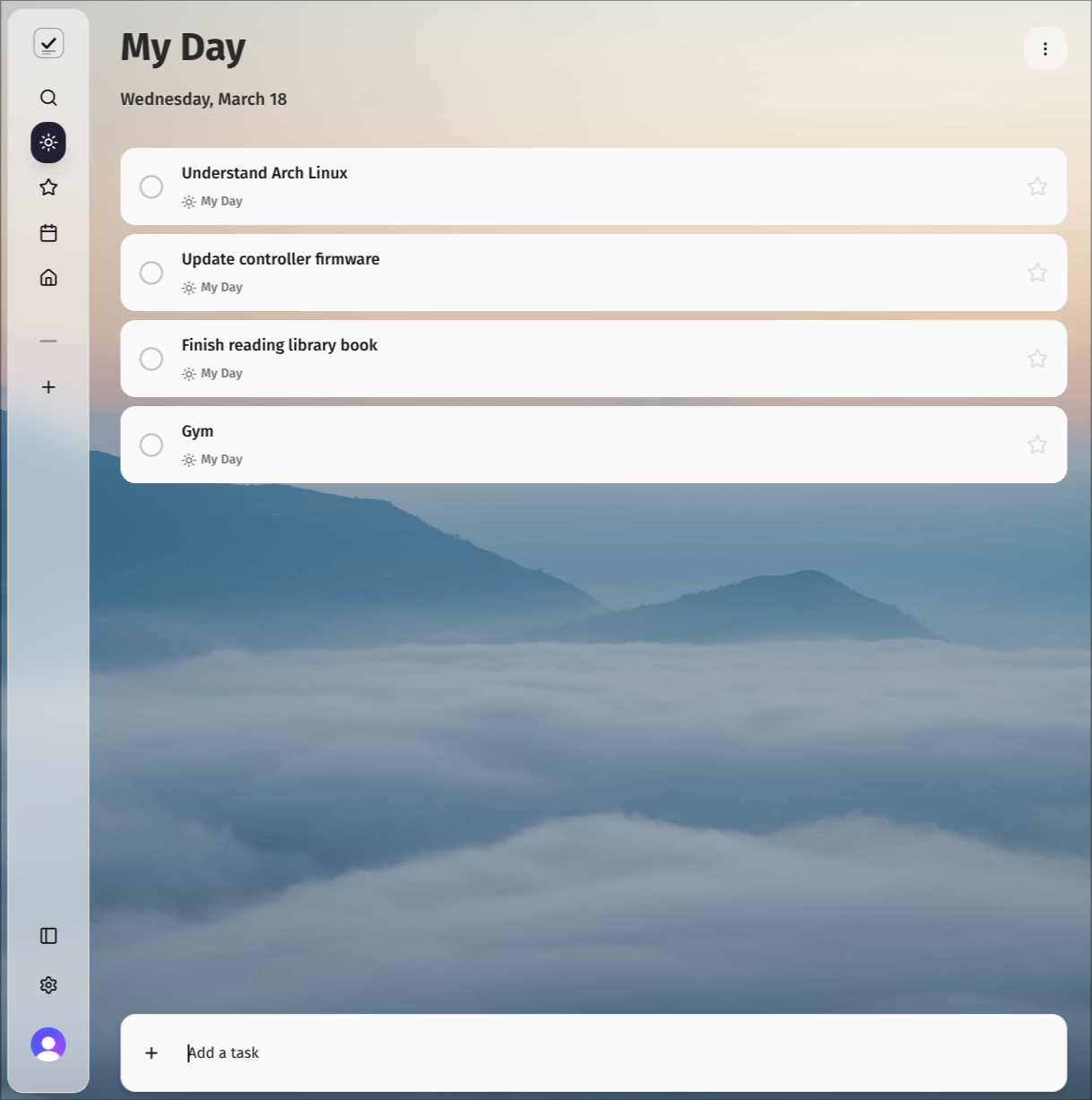 Open Todo desktop view with lists and tasks