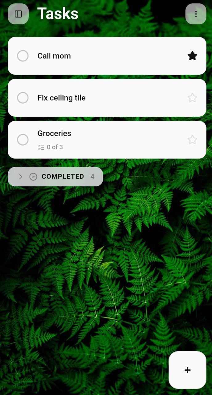 Open Todo mobile view showing a task list